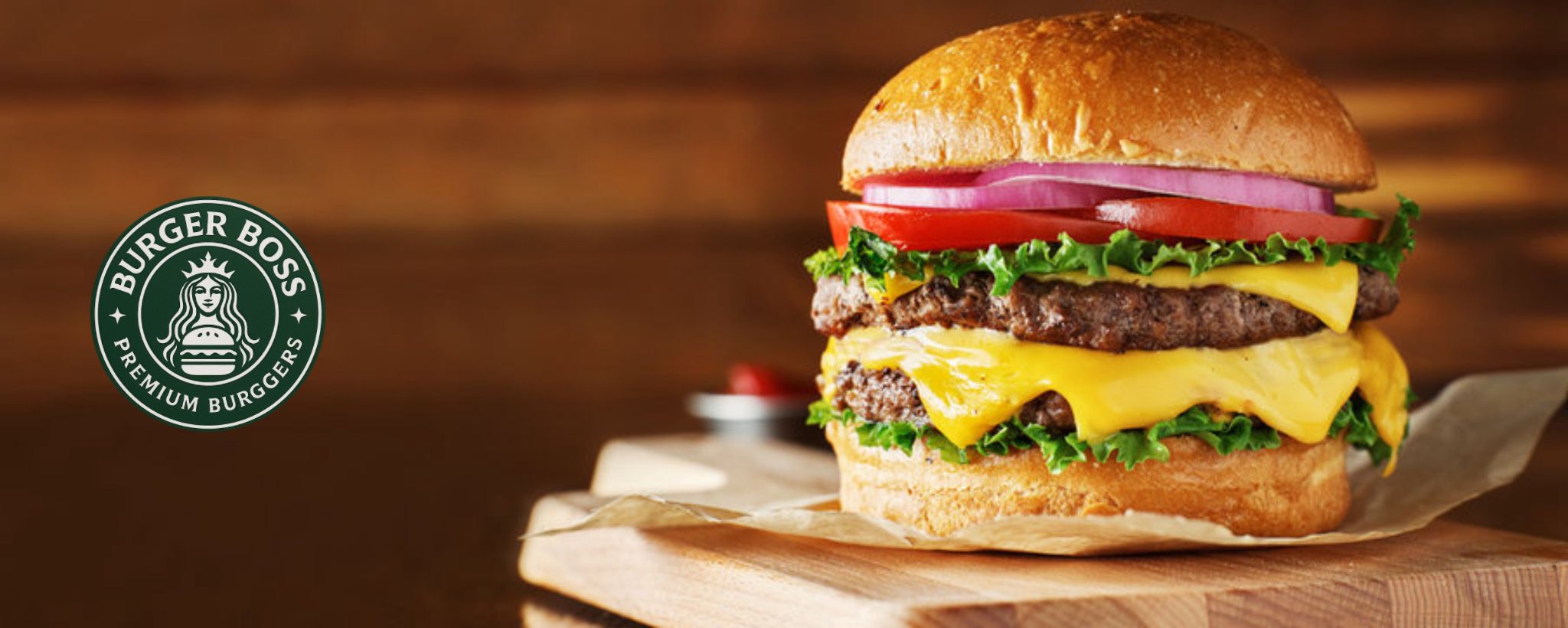 A burger on the table